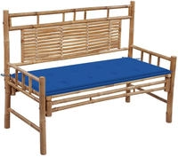vidaXL Gartenbank mit Auflage 120 cm Bambus