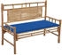 vidaXL Gartenbank mit Auflage 120 cm Bambus (3063886) blau