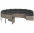 vidaXL Gartensofa mit Kissen Rund Grau Poly Rattan (3318541) grau