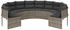 vidaXL Gartensofa mit Kissen Rund Grau Poly Rattan (3318541) grau