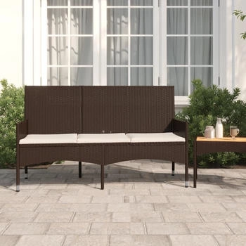 vidaXL Gartenbank 3-Sitzer mit Kissen Braun Poly Rattan (319491) braun vidaXL Gartenbank 3-Sitzer mit Kissen Braun Poly Rattan (319491) braun
