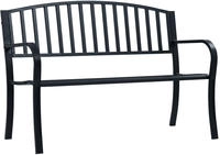 vidaXL Gartenbank Schwarz 120 cm Stahl