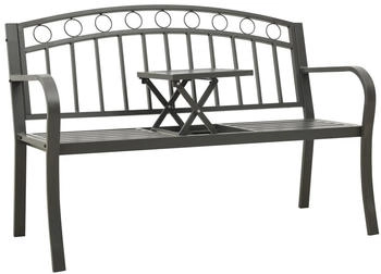 vidaXL Gartenbank mit Tisch Grau 120 cm Stahl (319585) grau