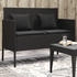 vidaXL Gartenbank mit Kissen Schwarz Poly Rattan (365771) schwarz