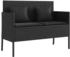 vidaXL Gartenbank mit Kissen Schwarz Poly Rattan (365771) schwarz