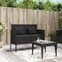 vidaXL Gartenbank mit Kissen Schwarz Poly Rattan (365771) schwarz