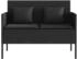 vidaXL Gartenbank mit Kissen Schwarz Poly Rattan (365771) schwarz