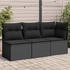 vidaXL Gartensofa mit Kissen 3-Sitzer Schwarz Poly Rattan (365987) schwarz