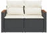 vidaXL Gartensofa mit Kissen 2-Sitzer Schwarz Poly Rattan (366020) schwarz