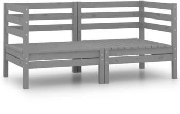 vidaXL Garten-Ecksofas 2 Stk. Grau Massivholz Kiefer (806584) grau vidaXL Garten-Ecksofas 2 Stk. Grau Massivholz Kiefer (806584) grau