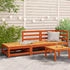vidaXL Gartensofa mit Fußhocker 2-Sitzer Wachsbraun Massivholz Kiefer (837974)
