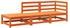 vidaXL Gartensofa mit Fußhocker 2-Sitzer Wachsbraun Massivholz Kiefer (837974)