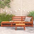 vidaXL Gartensofa mit Fußhocker 2-Sitzer Wachsbraun Massivholz Kiefer (837974)