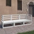 vidaXL Outdoor-Sofa 3-Sitzer Weiß Massivholz Kiefer (3075320) weiß