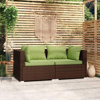 vidaXL 2-Sitzer-Sofa mit Kissen Braun Poly Rattan (317553) braun vidaXL 2-Sitzer-Sofa mit Kissen Braun Poly Rattan (317553) braun