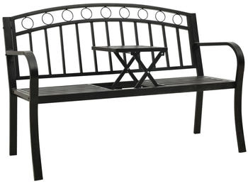 vidaXL Gartenbank mit Tisch Schwarz 120 cm Stahl (319584) schwarz