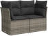 vidaXL Gartensofa 2-Sitzer mit Kissen Grau Poly Rattan (366137) grau
