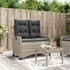 vidaXL Gartenbank Verstellbar mit Kissen Hellgrau Poly Rattan (368231) grau