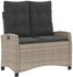 vidaXL Gartenbank Verstellbar mit Kissen Hellgrau Poly Rattan (368231) grau