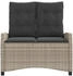 vidaXL Gartenbank Verstellbar mit Kissen Hellgrau Poly Rattan (368231) grau