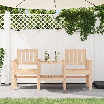 vidaXL Gartenbank mit Tisch 2-Sitzer Massivholz Kiefer (825149)