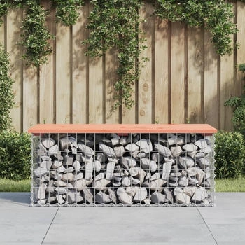 vidaXL Gartenbank aus Gabionen 103x44x42 cm Massivholz Douglasie (834360)