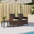 vidaXL Gartensofa 2-Sitzer mit Tisch und Kissen Braun Poly Rattan (4003885) braun