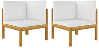 vidaXL Garten-Ecksofas 2-tlg. mit Kissen Holz Akazie & Seil