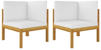 vidaXL Garten-Ecksofas 2 Stk. mit Auflagen Akazie Massivholz (312424)