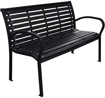 vidaXL Gartenbank Schwarz 116 cm Stahl und WPC (319578) schwarz