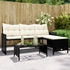 vidaXL Gartensofa in L-Form mit Tisch und Kissen Schwarz Poly Rattan (365571) schwarz