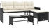 vidaXL Gartensofa in L-Form mit Tisch und Kissen Schwarz Poly Rattan (365571) schwarz