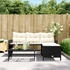 vidaXL Gartensofa in L-Form mit Tisch und Kissen Schwarz Poly Rattan (365571) schwarz
