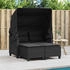 vidaXL Gartensofa 2-Sitzer mit Dach und Hockern Schwarz Poly Rattan (365781) schwarz