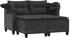 vidaXL Gartensofa 2-Sitzer mit Dach und Hockern Schwarz Poly Rattan (365781) schwarz