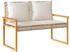 vidaXL Gartenbank mit Kissen Beige Poly Rattan Akazienholz (365863)