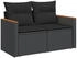 vidaXL Gartensofa mit Kissen 2-Sitzer Schwarz Poly Rattan (365993) schwarz
