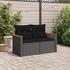 vidaXL Gartensofa mit Kissen 2-Sitzer Schwarz Poly Rattan (365993) schwarz