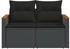 vidaXL Gartensofa mit Kissen 2-Sitzer Schwarz Poly Rattan (365993) schwarz