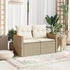vidaXL Gartensofa mit Kissen 2-Sitzer Beige Poly Rattan (366082)