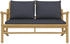vidaXL Gartenbank mit Dunkelgrauen Kissen Bambus (363464) grau