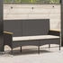 vidaXL Gartenbank 3-Sitzer mit Kissen Schwarz Poly Rattan (365441) schwarz