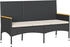 vidaXL Gartenbank 3-Sitzer mit Kissen Schwarz Poly Rattan (365441) schwarz