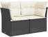 vidaXL Gartensofa mit Kissen 2-Sitzer Schwarz Poly Rattan (366013) schwarz