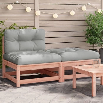 vidaXL Gartensofa ohne Armlehnen mit Kissen und Hocker (838131)