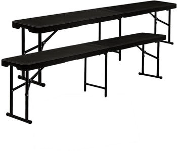 Amanka Bierbank 2er-Set Kunststoff 183 x 30 x 43 cm schwarz Amanka Bierbank 2er-Set Kunststoff 183 x 30 x 43 cm schwarz