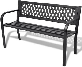 furnicato Gartenbank 118 cm Stahl schwarz (M608630)
