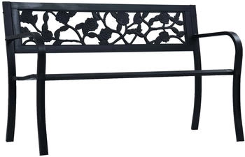 furnicato Gartenbank 125 cm Stahl schwarz (M608754)