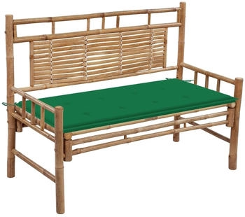 furnicato Gartenbank mit Auflage 120 cm Bambus (M608272)