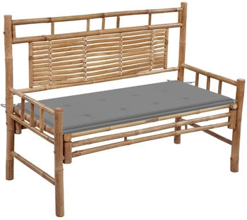 furnicato Gartenbank mit Auflage 120 cm Bambus (M608268)